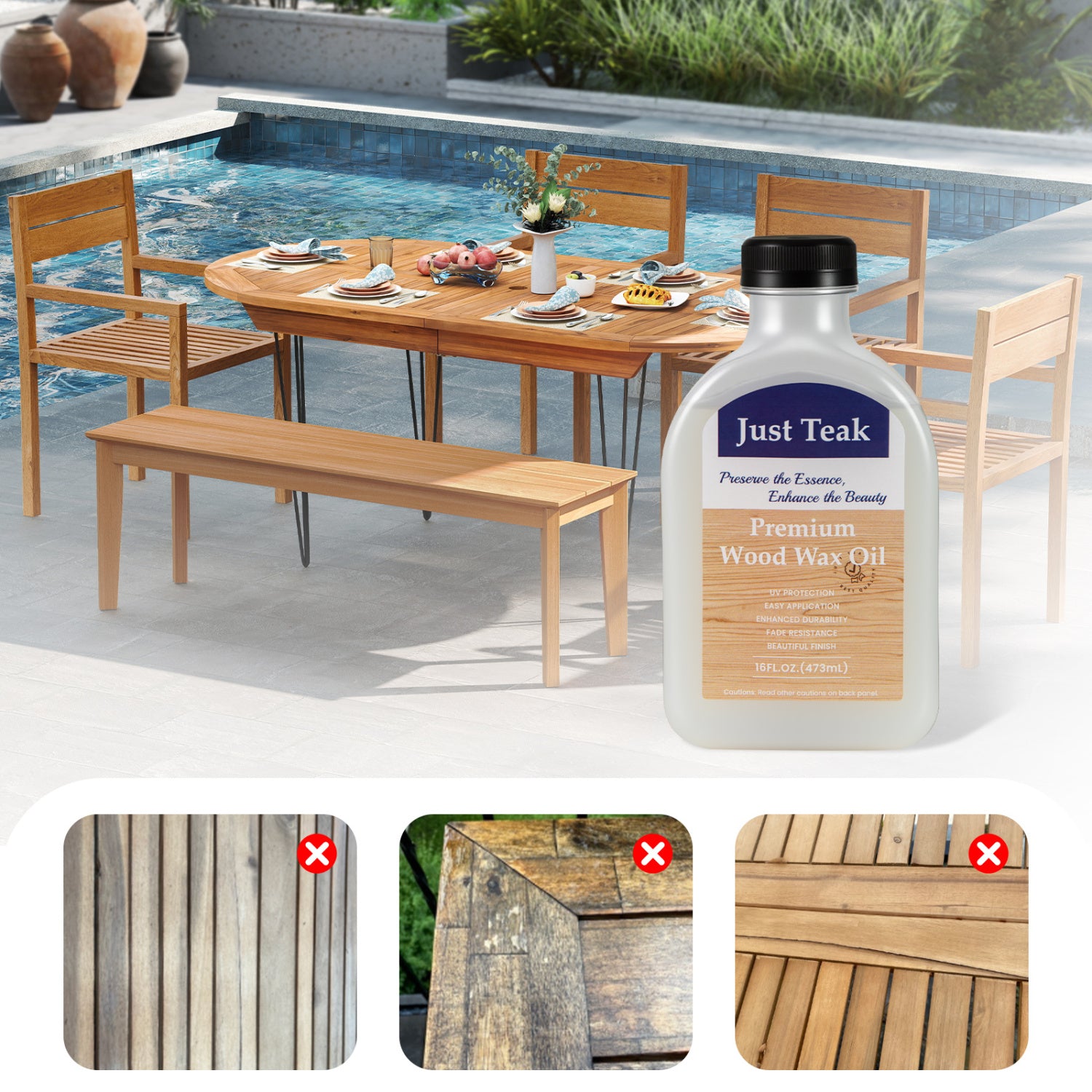16 Oz Wood Oil Cleaner, Brightener, For Outdoor & Indoor Furniture Outdoor Furniture Accessories at Gallery Canada