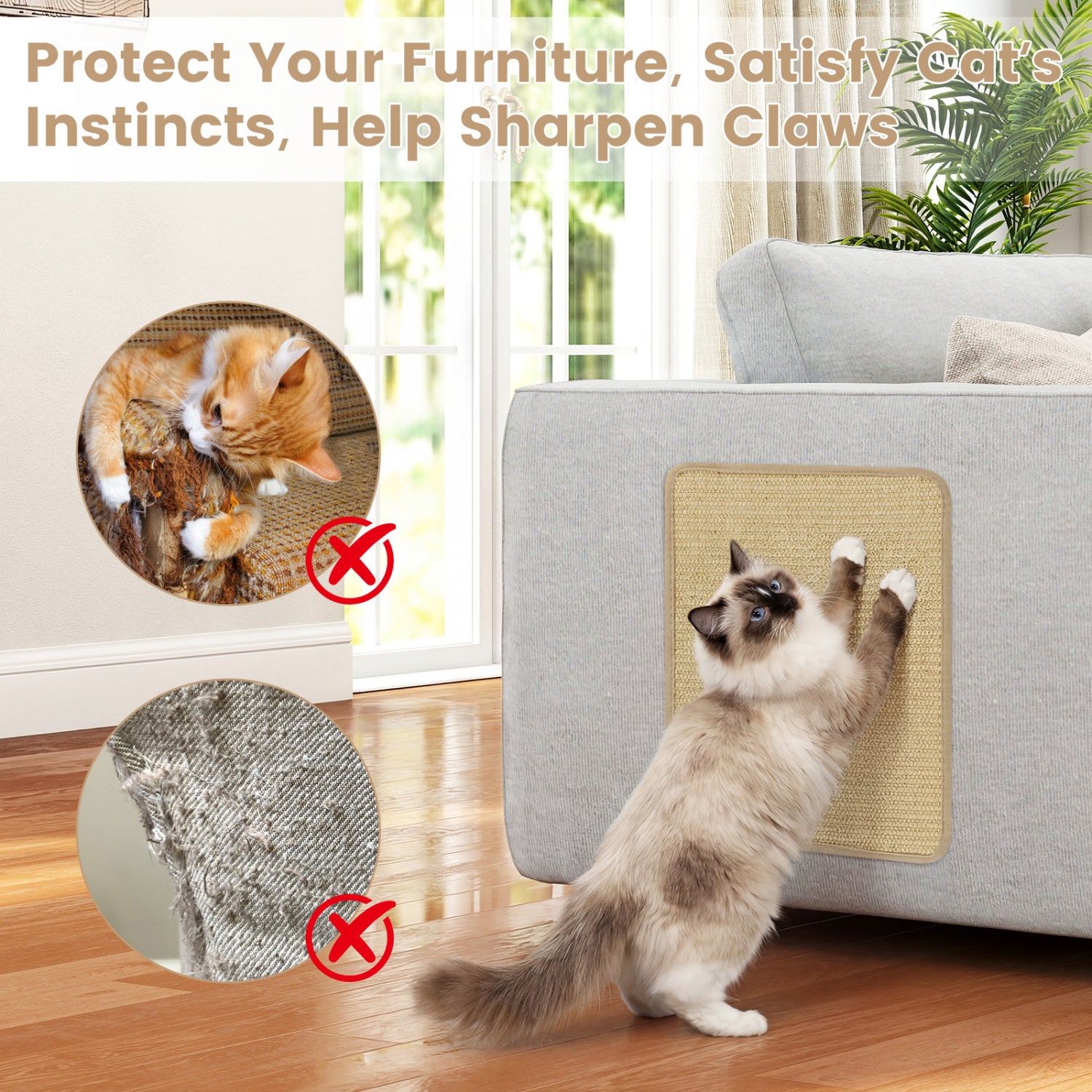 16 x 12 Inch 6-Piece Cat Scratcher Mat Set Cat Trees Condos & Scratchers at Gallery Canada