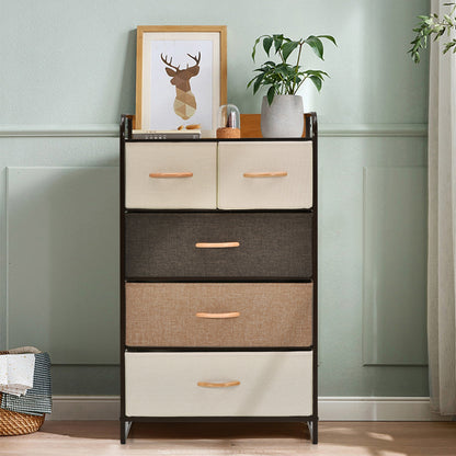 4-Tier Organizer Tower, Steel Frame, Wooden Top, 5-Drawer Dresser, Multicolor Dressers & Chests at Gallery Canada