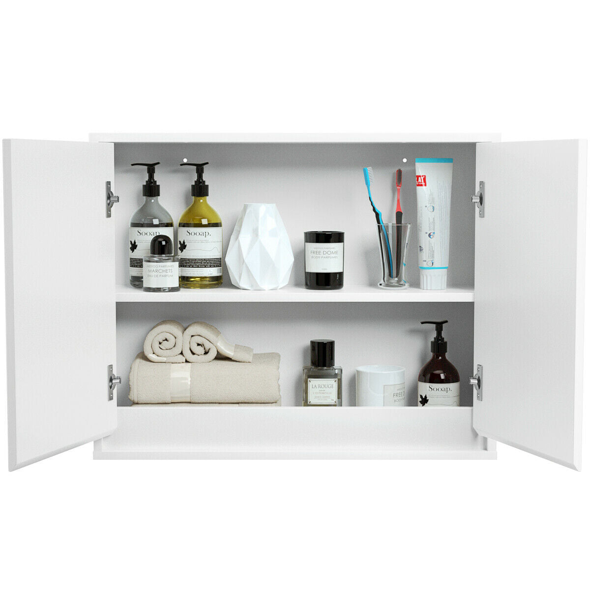 Wall Mounted Medicine Cabinet, 2 Door, White Wall Cabinets at Gallery Canada