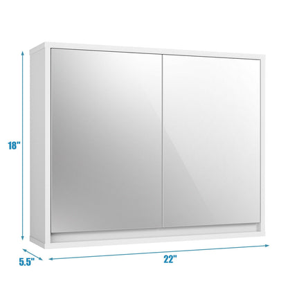 Wall Mounted Medicine Cabinet, 2 Door, White Wall Cabinets at Gallery Canada