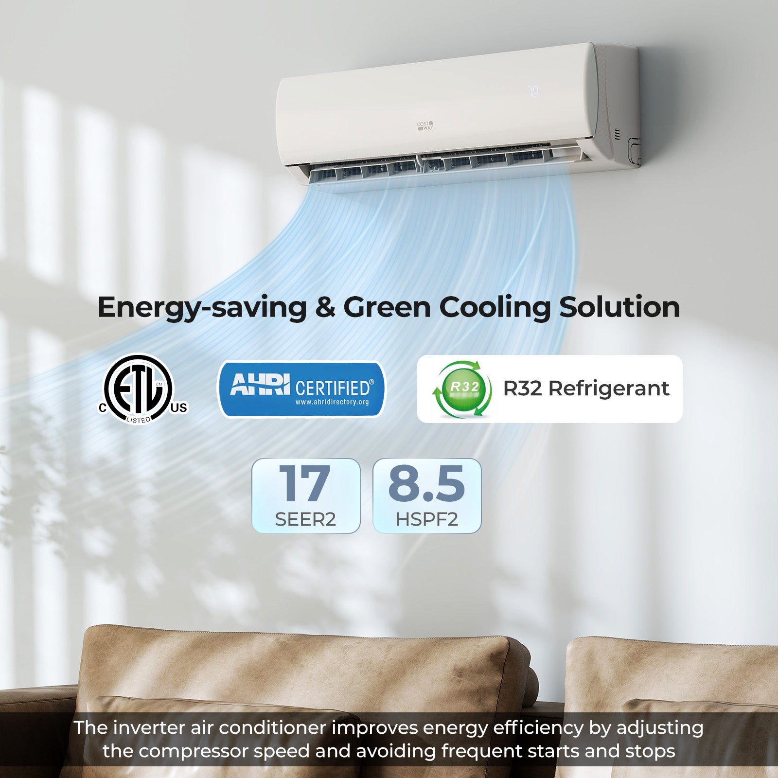 17000 BTU 208/230V Mini Split AC Heat Pump, White Mini Split Air Conditioners at Gallery Canada