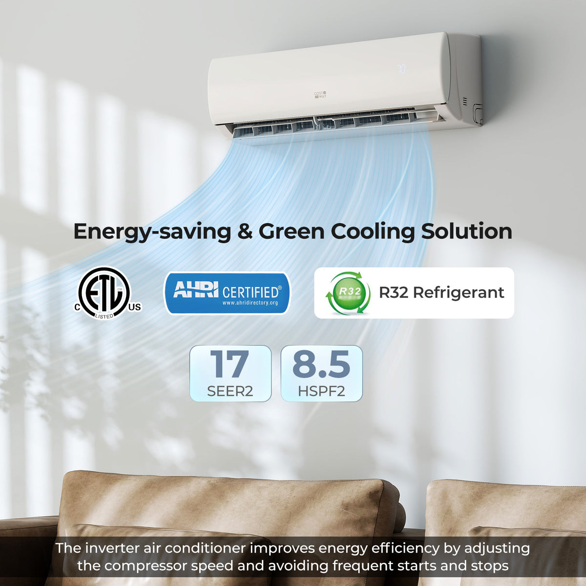 17000 BTU 208/230V Mini Split AC Heat Pump, White Mini Split Air Conditioners at Gallery Canada