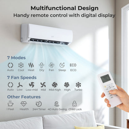 17000 BTU 208/230V Mini Split AC Heat Pump, White Mini Split Air Conditioners at Gallery Canada