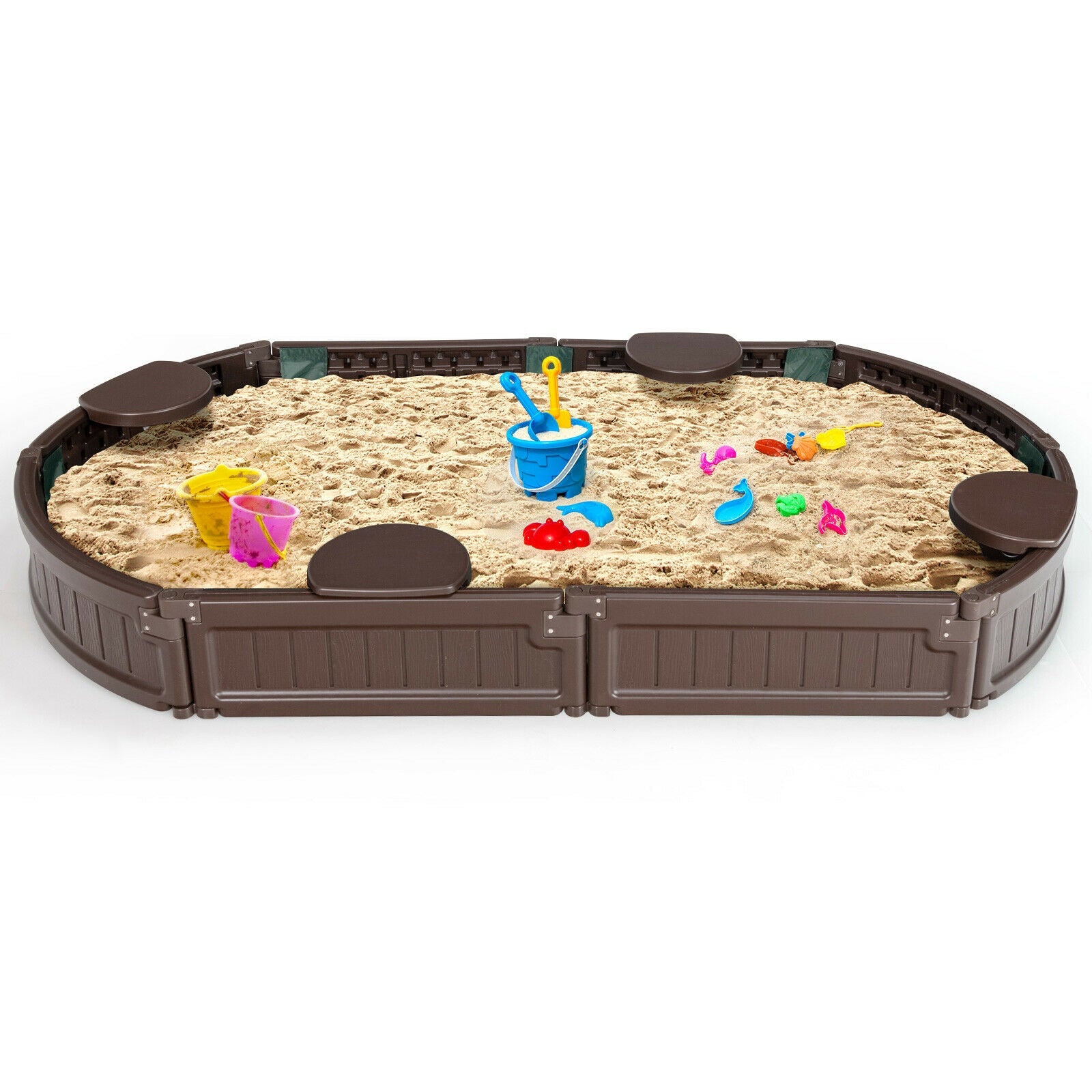 Sandbox With Built-In Corner Seat, Brown Sandboxes Brown at Gallery Canada