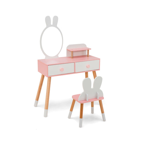 Kids Vanity Table And Chair Set, White