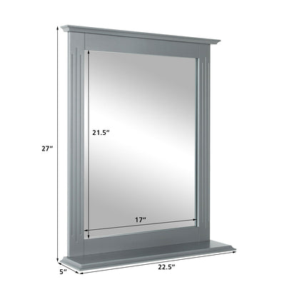 Wall Mounted Vanity Mirror With Shelf, Gray Wall Mirrors at Gallery Canada