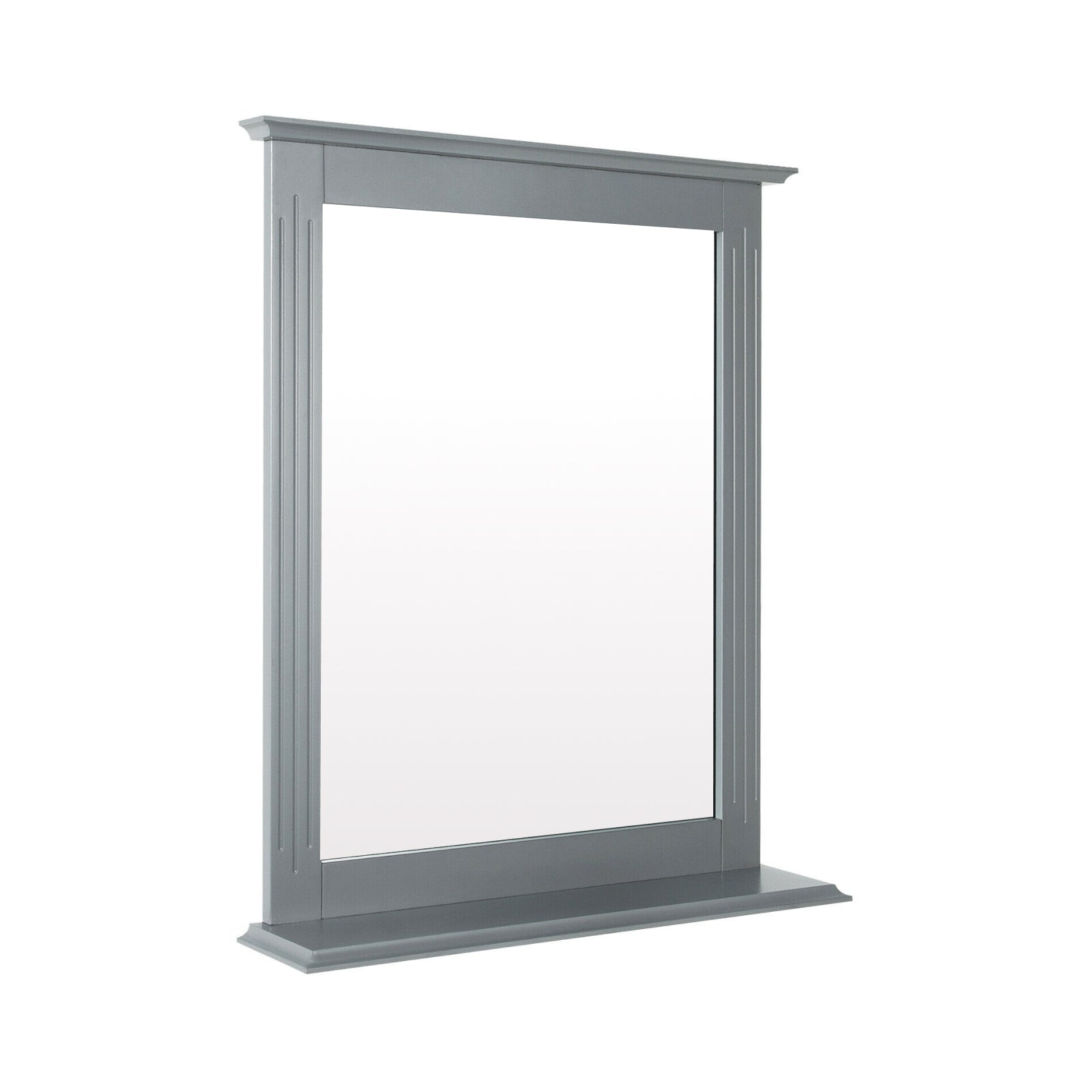Wall Mounted Vanity Mirror With Shelf, Gray Wall Mirrors Gray at Gallery Canada