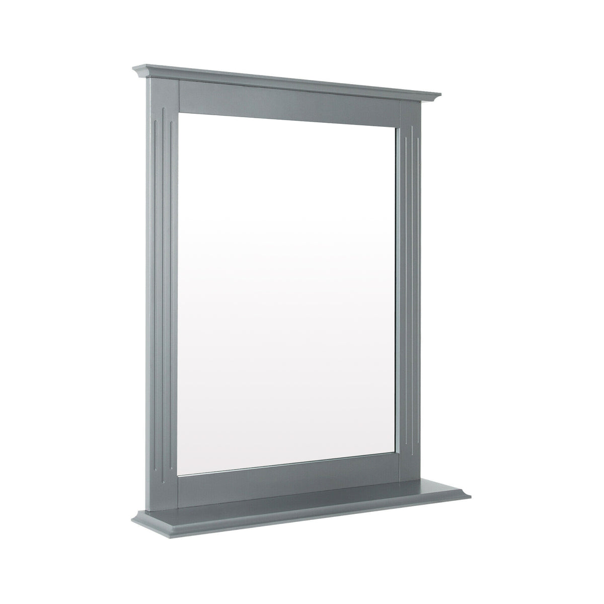 Wall Mounted Vanity Mirror With Shelf, Gray Wall Mirrors Gray at Gallery Canada
