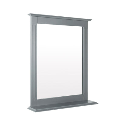 Wall Mounted Vanity Mirror With Shelf, Gray Wall Mirrors Gray at Gallery Canada
