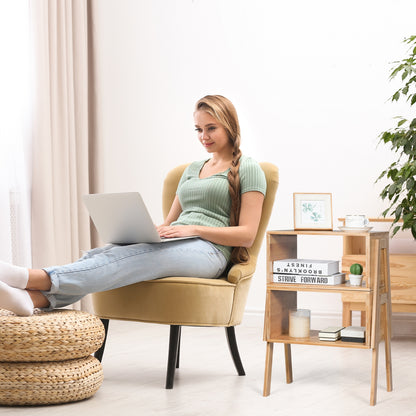 Bamboo Nightstand Sofa Table With Storage Shelf, Natural End & Side Tables at Gallery Canada