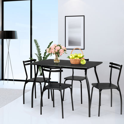 5 Piece Dining Table Set With 4 Chairs, Black Dining Room Sets at Gallery Canada