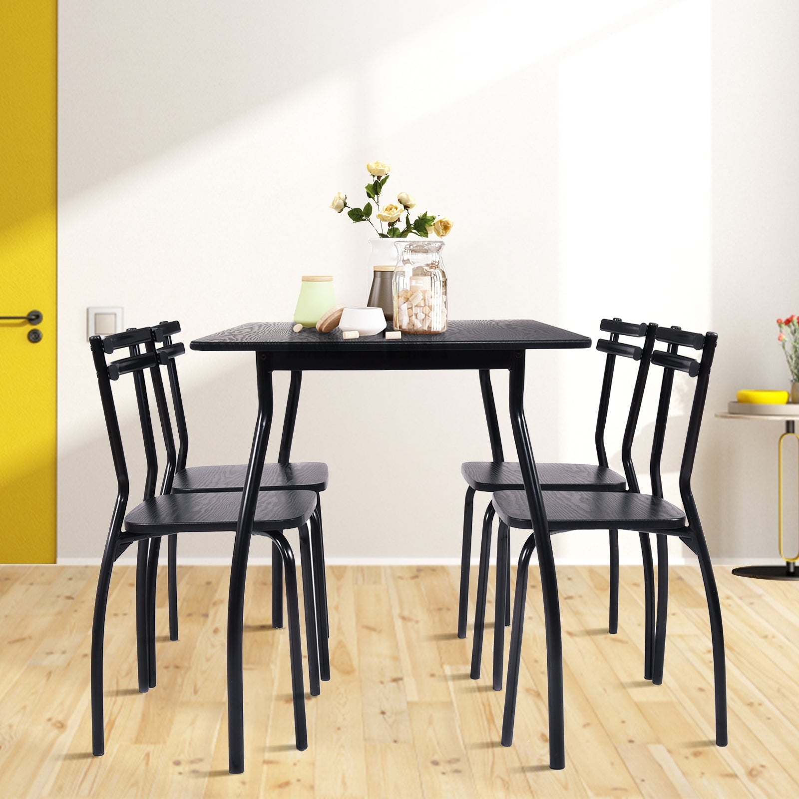 5 Piece Dining Table Set With 4 Chairs, Black Dining Room Sets at Gallery Canada