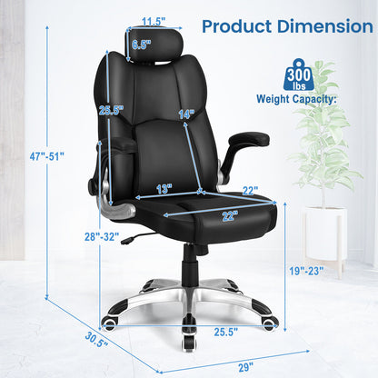 Adjustable Headrest Kneading Massage Office Chair, Black Executive Chairs at Gallery Canada