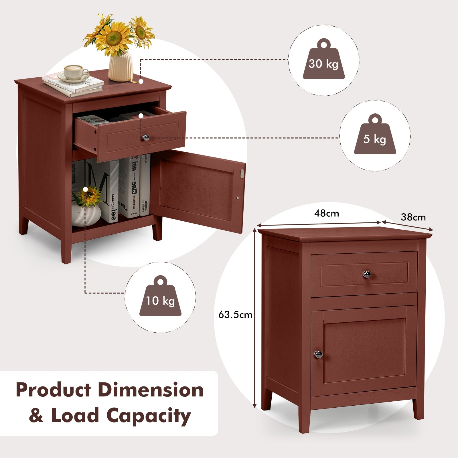 2-Tier Accent Table, Walnut Nightstands at Gallery Canada