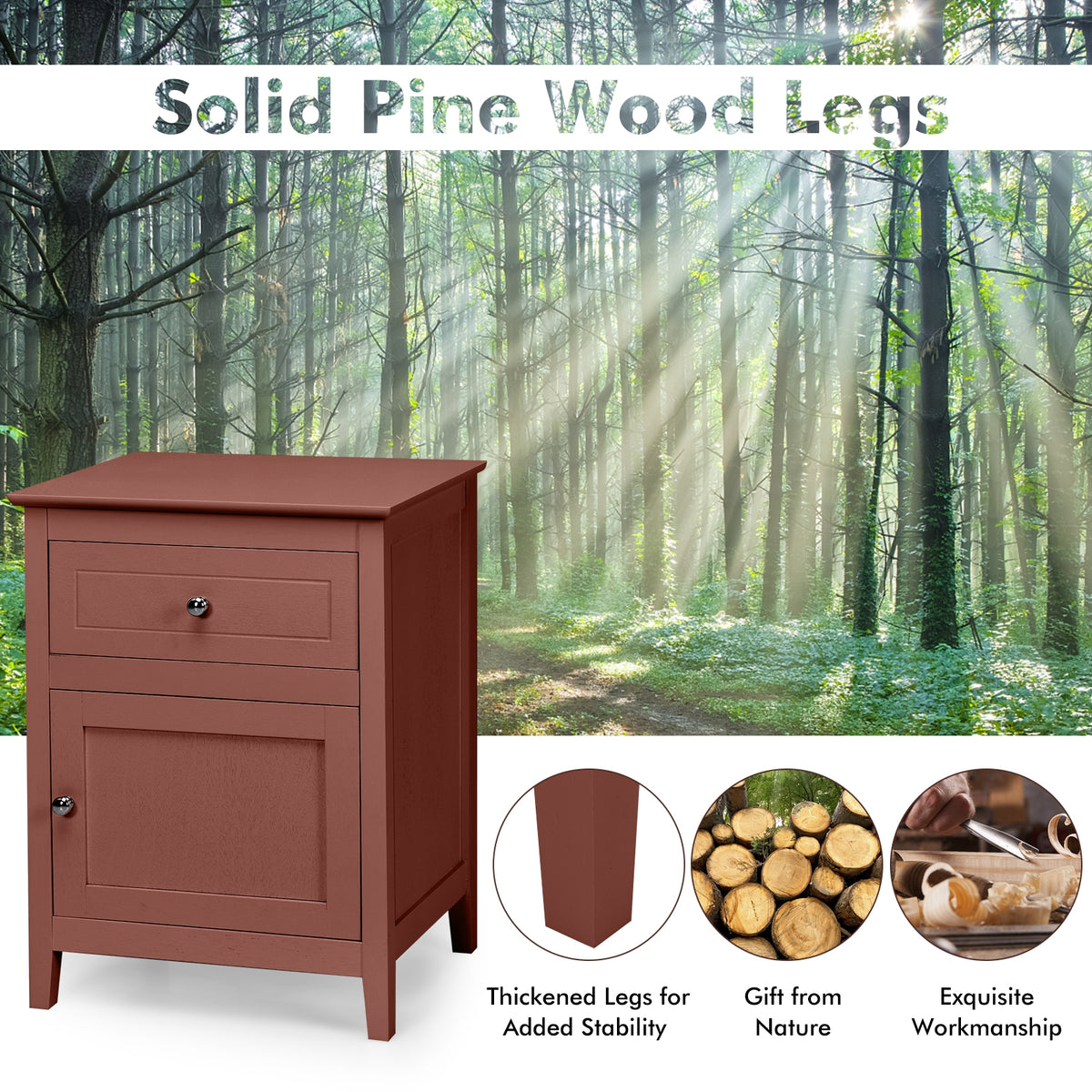 2-Tier Accent Table, Walnut Nightstands at Gallery Canada