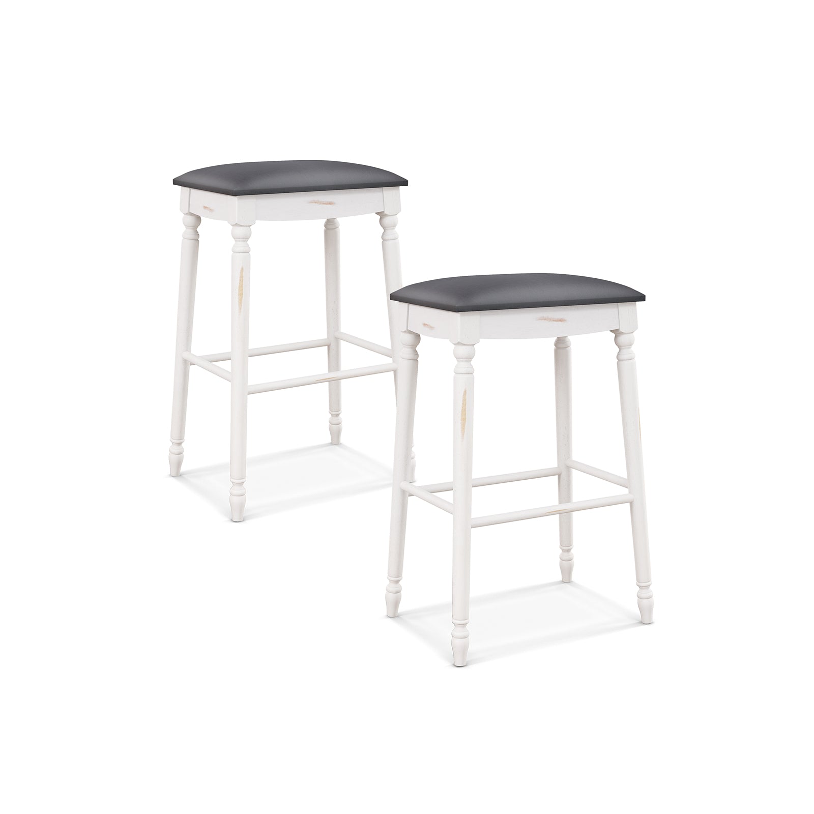 29 Inch Bar Stool Set, Padded Seat Cushions, Wood Legs Bar Stools Options at Gallery Canada