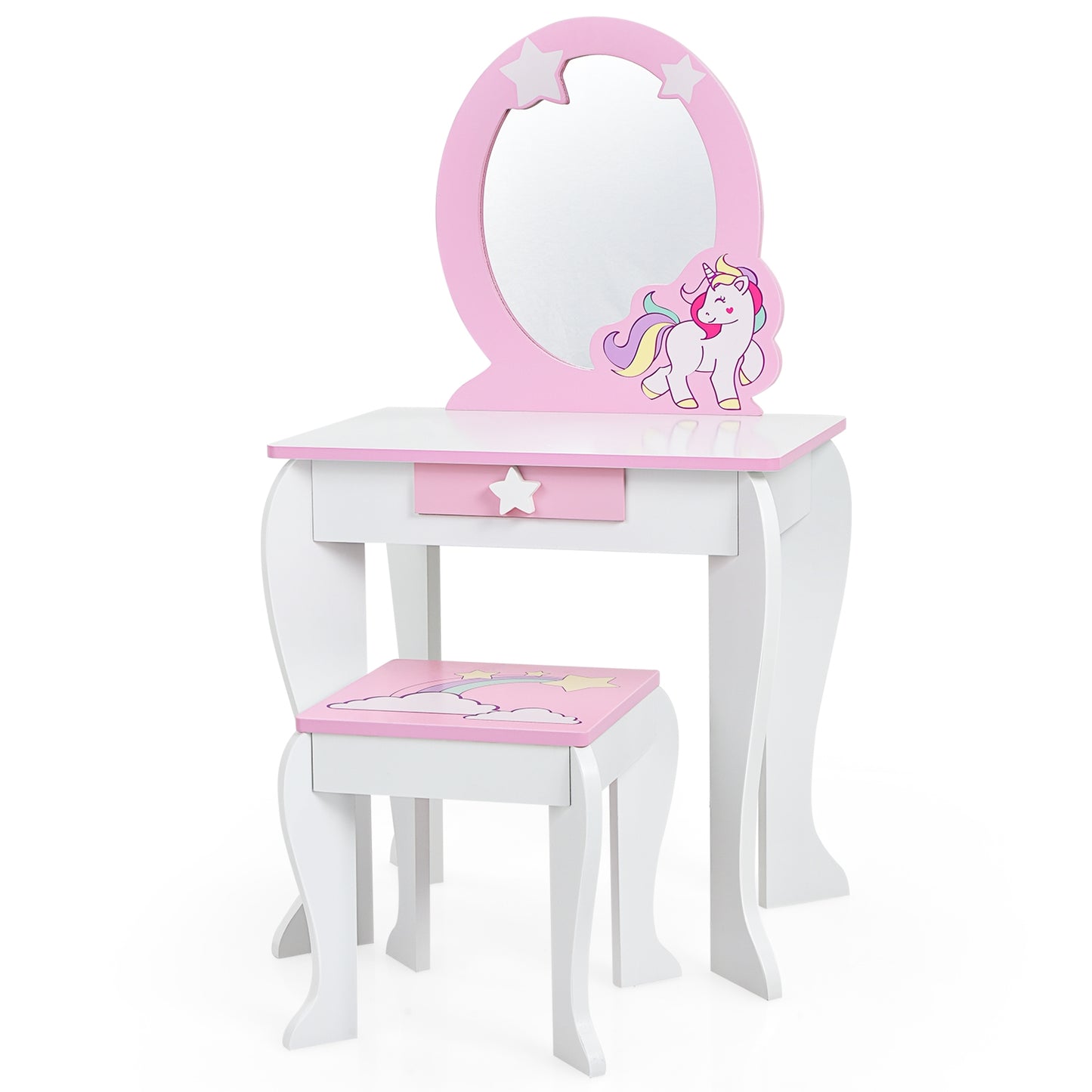 Kids Wooden Makeup Table And Chair Set, White Kids Vanities at Gallery Canada