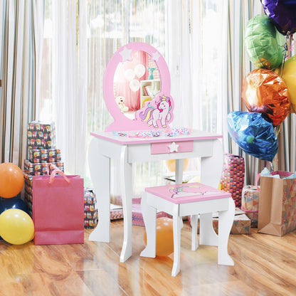 Kids Wooden Makeup Table And Chair Set, White Kids Vanities at Gallery Canada