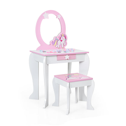 Kids Wooden Makeup Table And Chair Set, White Kids Vanities at Gallery Canada