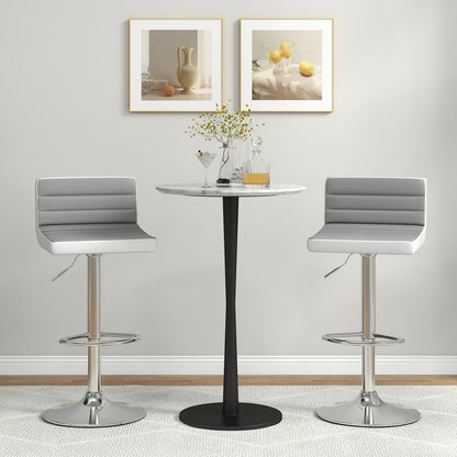 Adjustable Barstool Set, 2 Pack, PU Leather, Gray Bar Stools at Gallery Canada