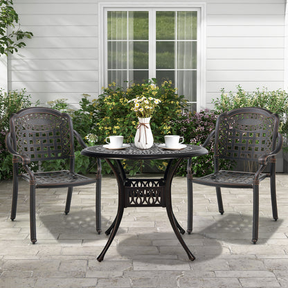 Cast Aluminum Patio Chairs, Set of 2, Brown Patio Dining Chairs at Gallery Canada