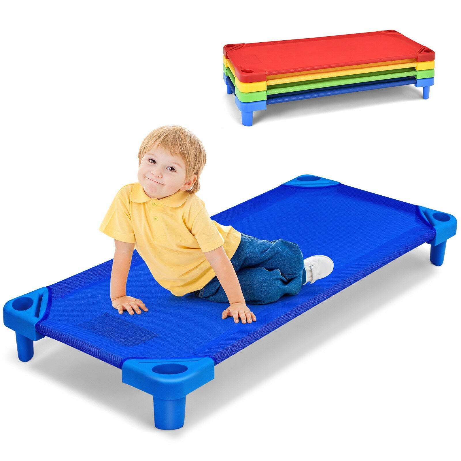 Kids Stackable Naptime Cot, Pack of 4, Multicolor Toddler Beds at Gallery Canada