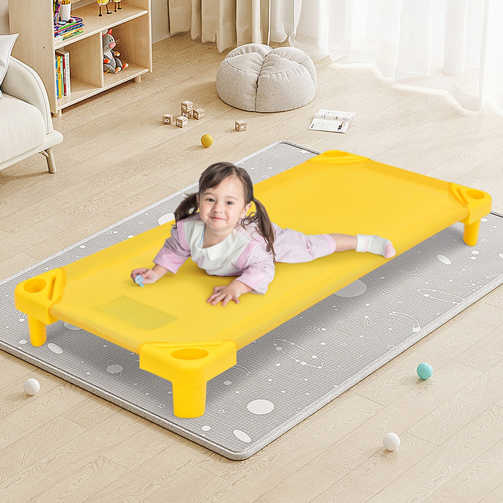 Kids Stackable Naptime Cot, Pack of 4, Multicolor Toddler Beds at Gallery Canada