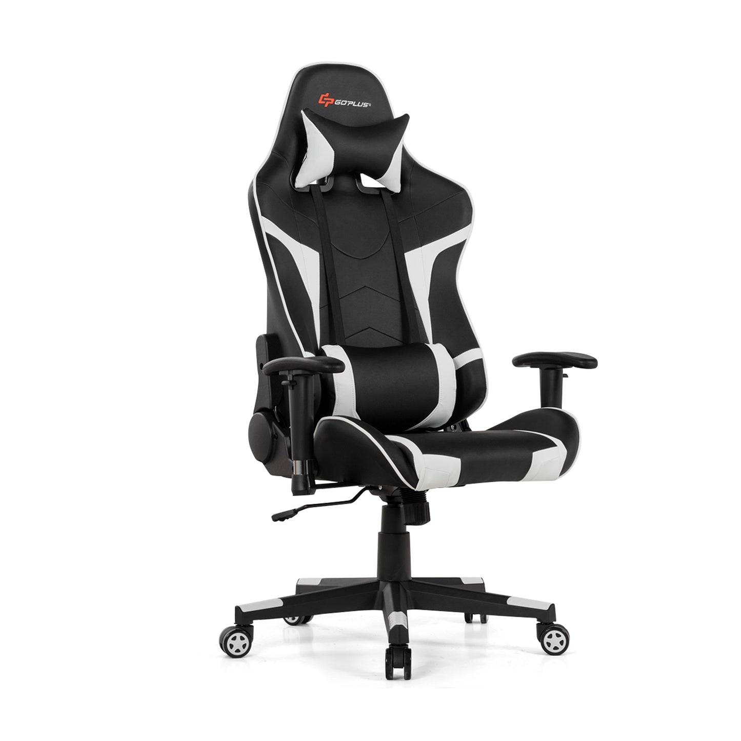 Reclining Swivel Massage Gaming Chair, White Gaming Chairs White at Gallery Canada