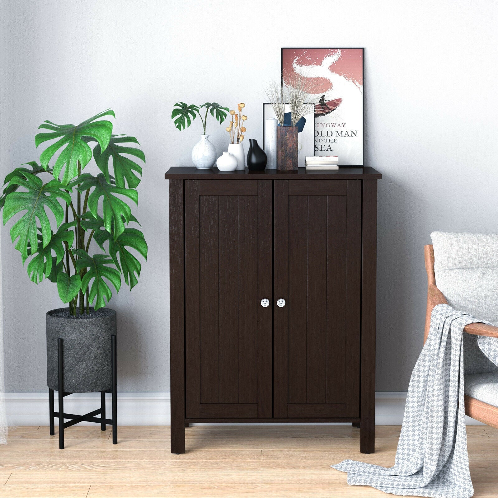 2-Door Bathroom Floor Cabinet, Brown Floor Cabinets at Gallery Canada