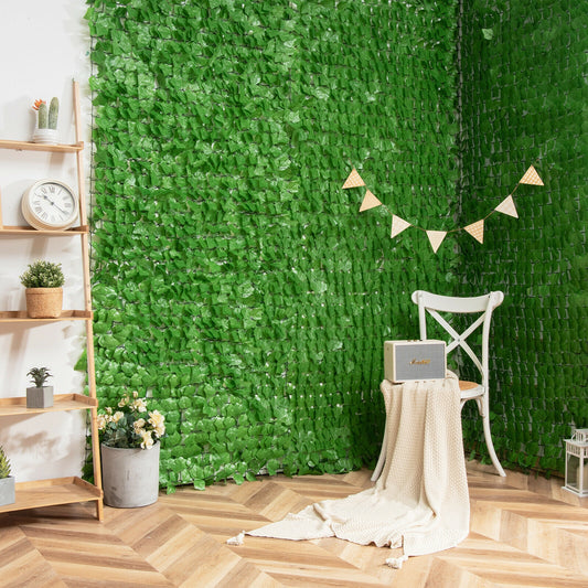 4 Pieces 118 x 39 Inch Artificial Ivy Privacy Fence, Light Green Decorative Fencing & Flooring Light Green at Gallery Canada