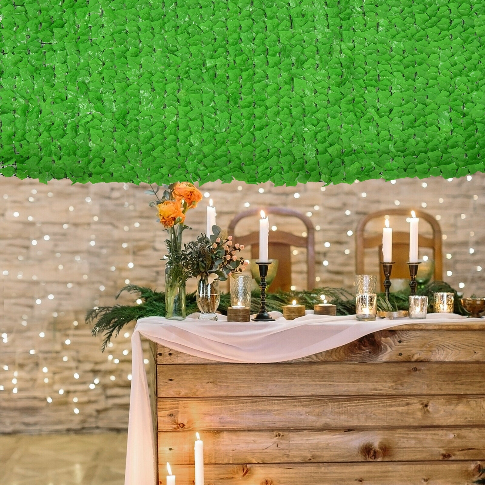 4 Pieces 118 x 39 Inch Artificial Ivy Privacy Fence, Light Green Decorative Fencing & Flooring at Gallery Canada