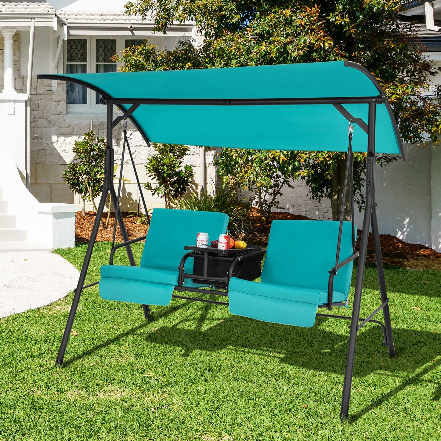 Porch Swing Chair, Adjustable Canopy, Turquoise Porch Swings at Gallery Canada
