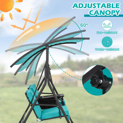 Porch Swing Chair, Adjustable Canopy, Turquoise Porch Swings at Gallery Canada