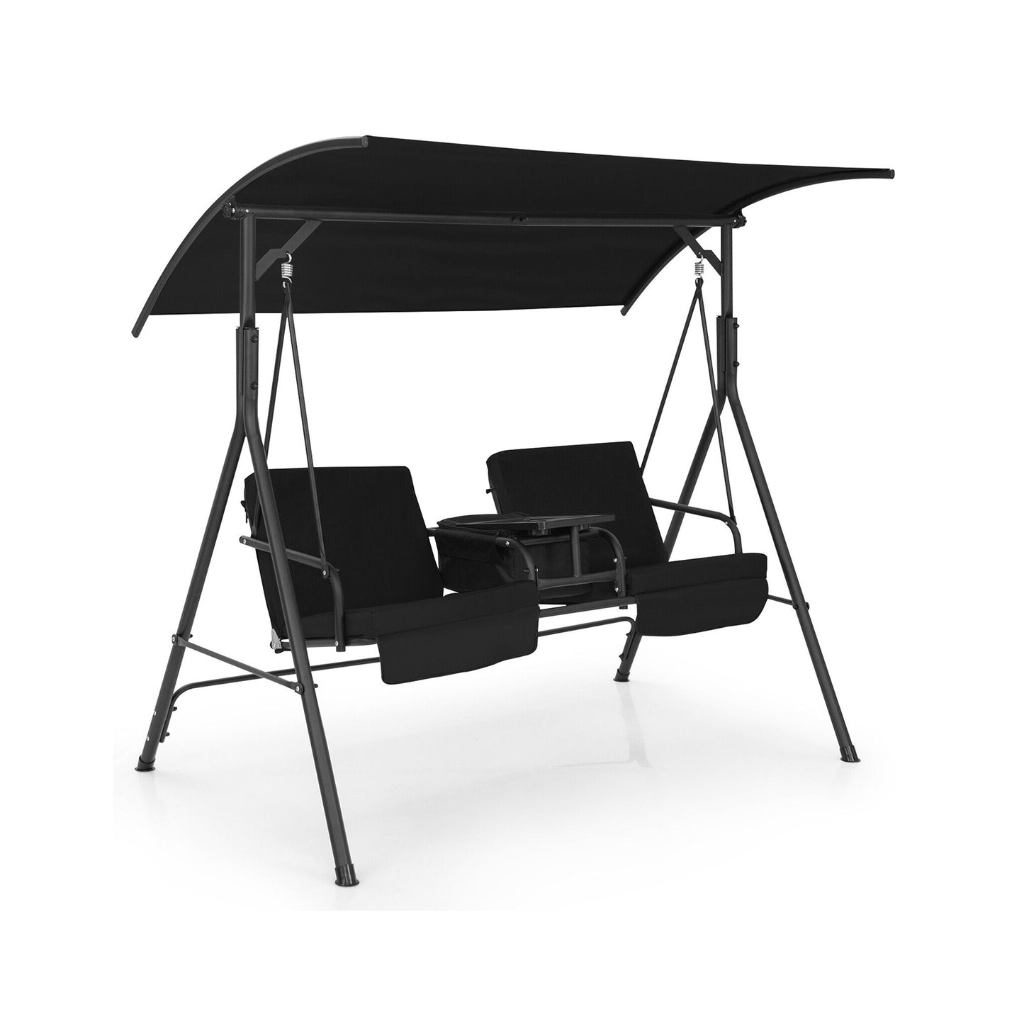 Porch Swing Chair, Adjustable Canopy, Black Porch Swings at Gallery Canada