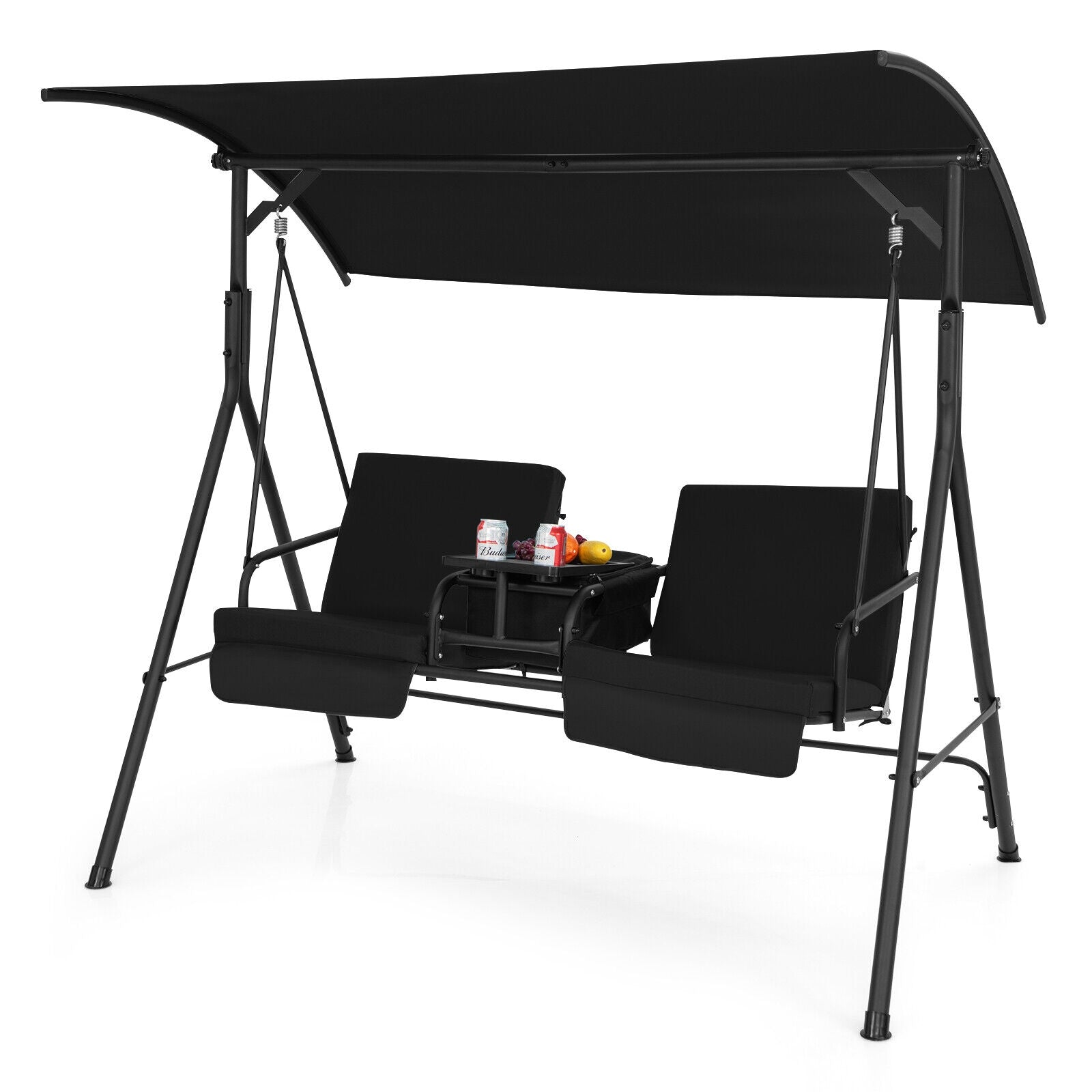 Porch Swing Chair, Adjustable Canopy, Black Porch Swings at Gallery Canada