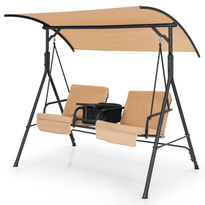 Porch Swing Chair, Adjustable Canopy, Beige Porch Swings at Gallery Canada