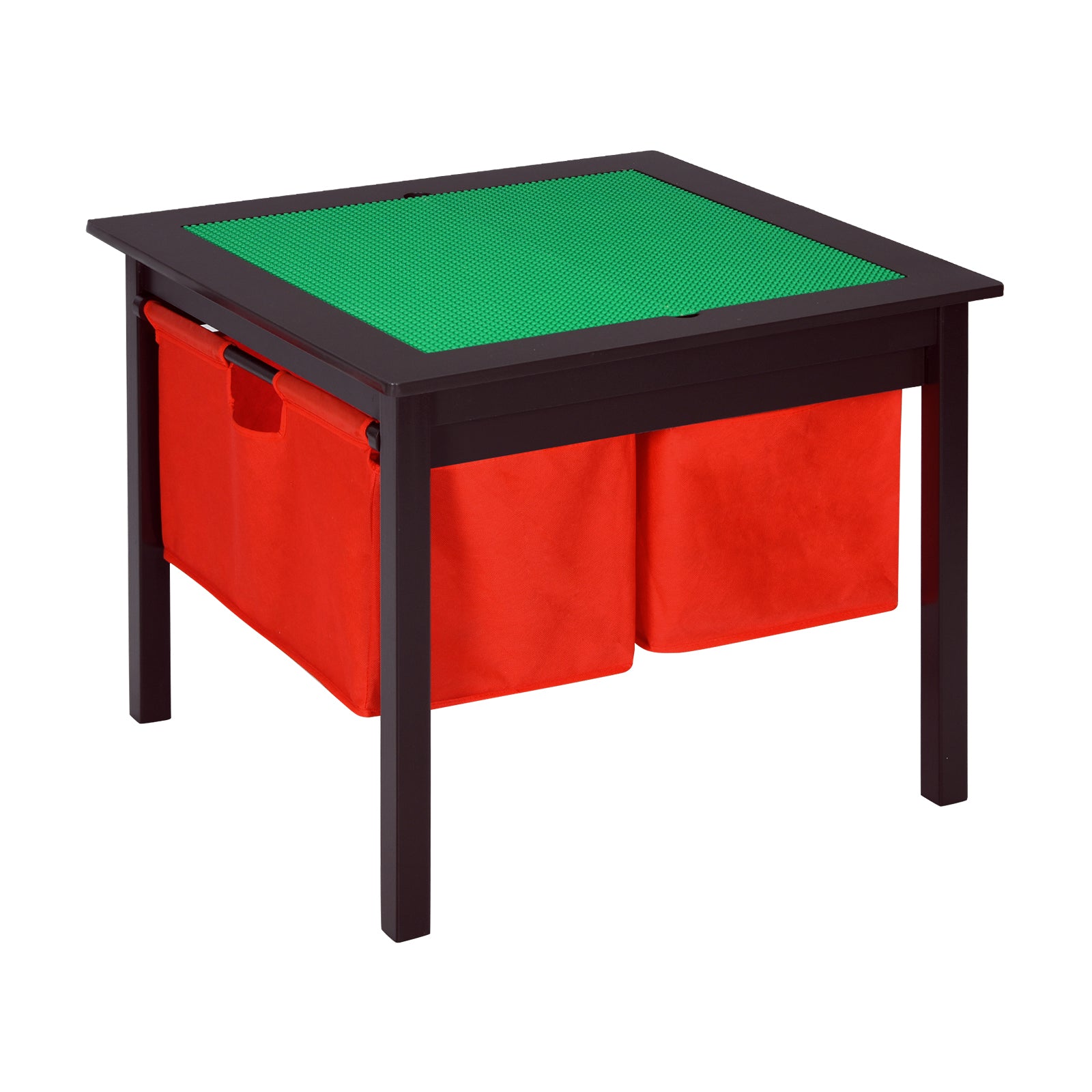 2-in-1 Kids Double-sided Activity Building Block Table with Drawers, Brown Kids Table & Chair Sets Brown at Gallery Canada