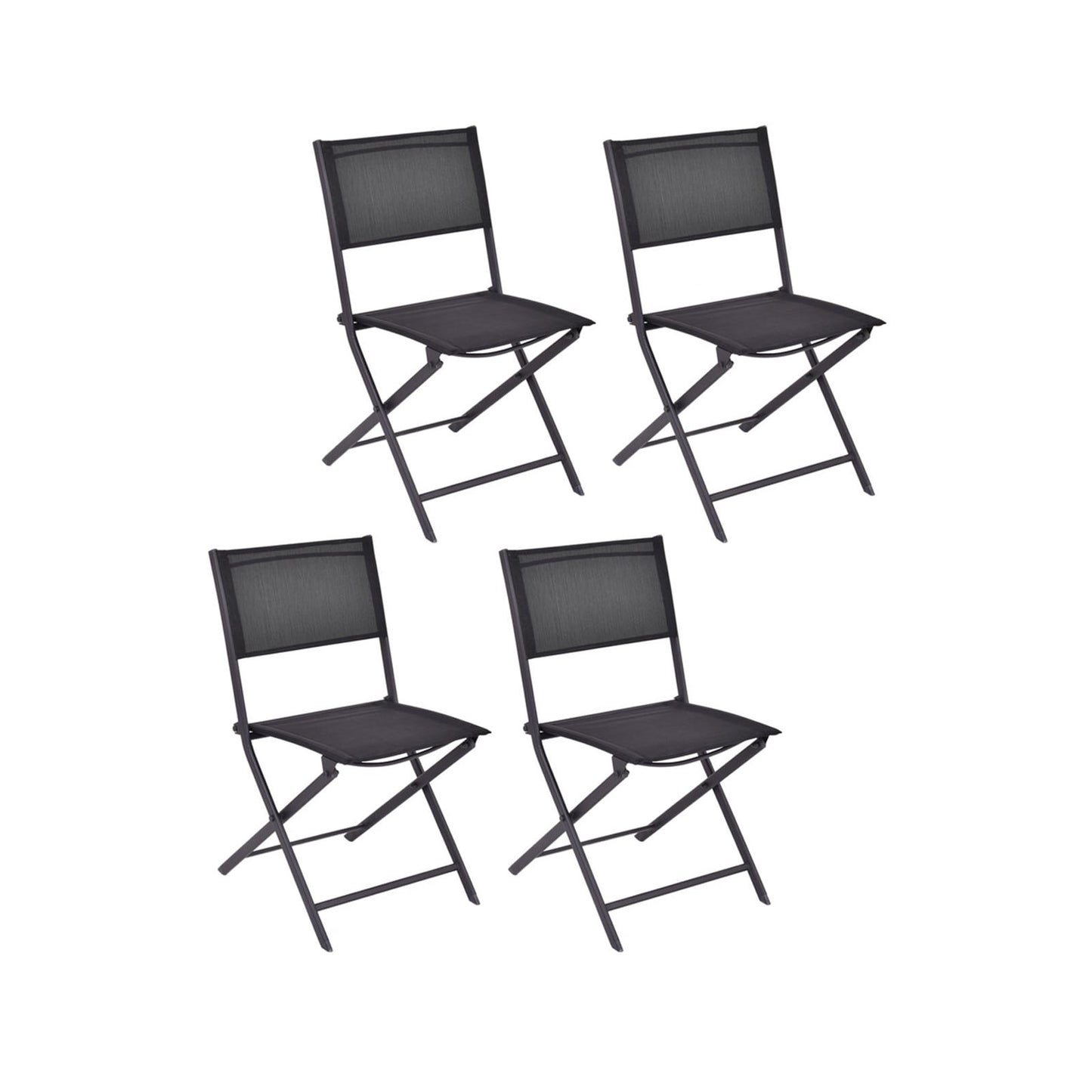 Patio Folding Chairs Set Of 4, Black Patio Dining Chairs at Gallery Canada
