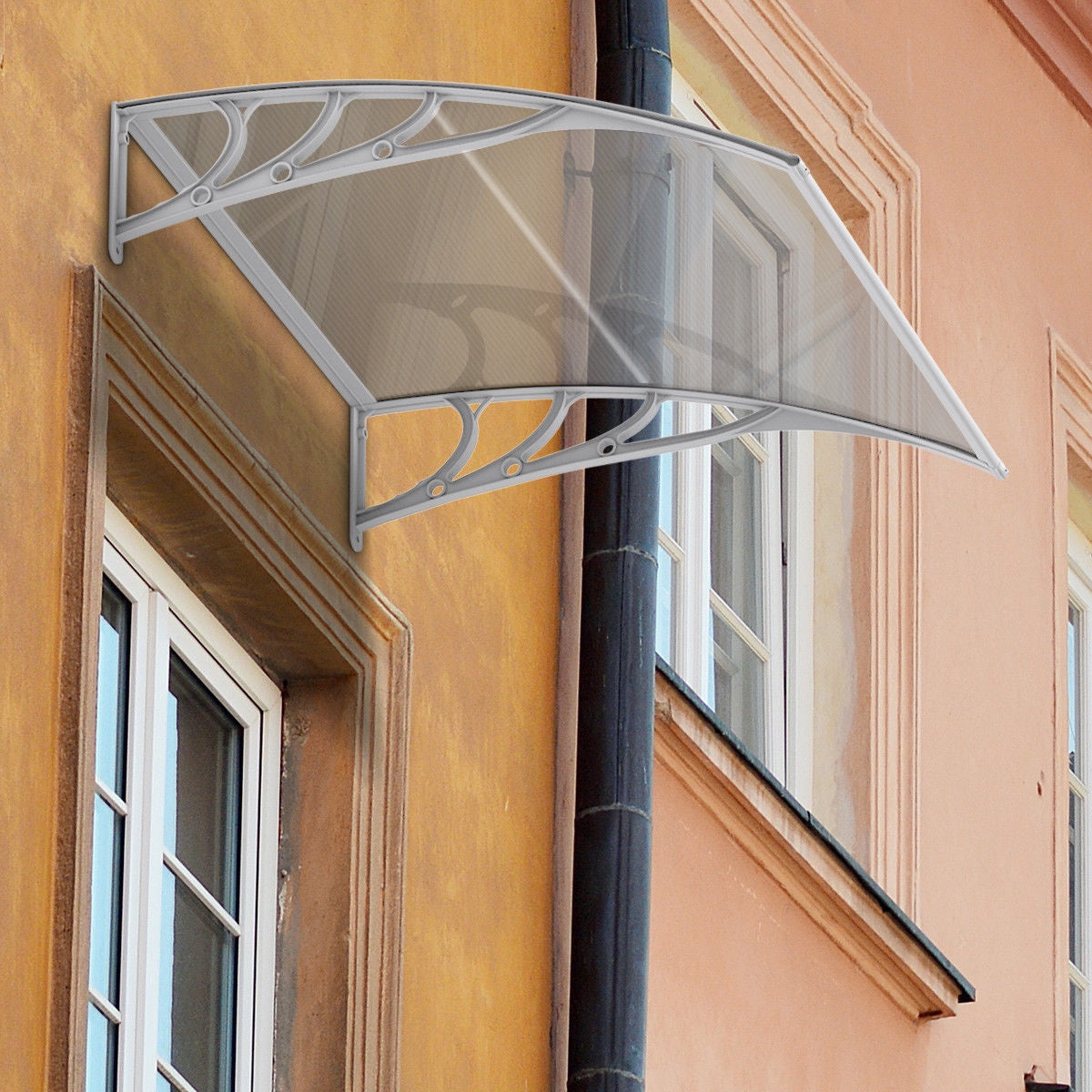 40 x 40 Inch Polycarbonate Outdoor Front Door Window Awning Canopy, Gray Outdoor Shades at Gallery Canada