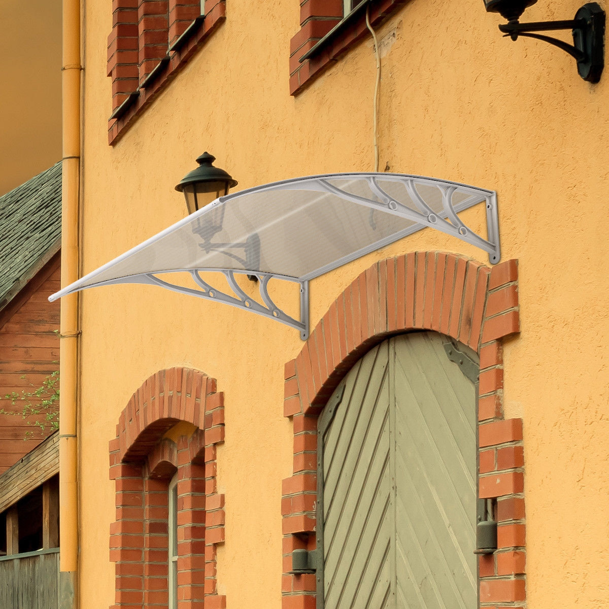 40 x 40 Inch Polycarbonate Outdoor Front Door Window Awning Canopy, Gray Outdoor Shades at Gallery Canada
