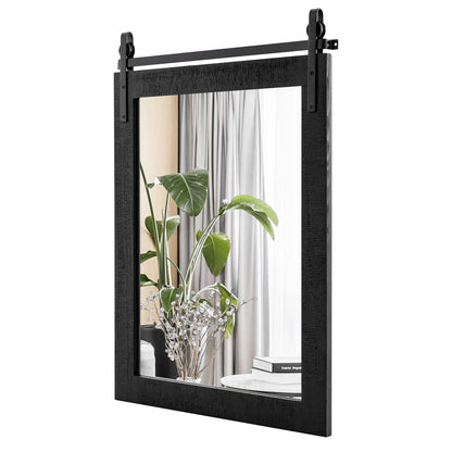 30 x 22 Inch Wall Mount Mirror, Wood Frame, Black Wall Mirrors at Gallery Canada