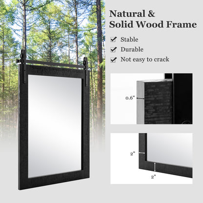 30 x 22 Inch Wall Mount Mirror, Wood Frame, Black Wall Mirrors at Gallery Canada