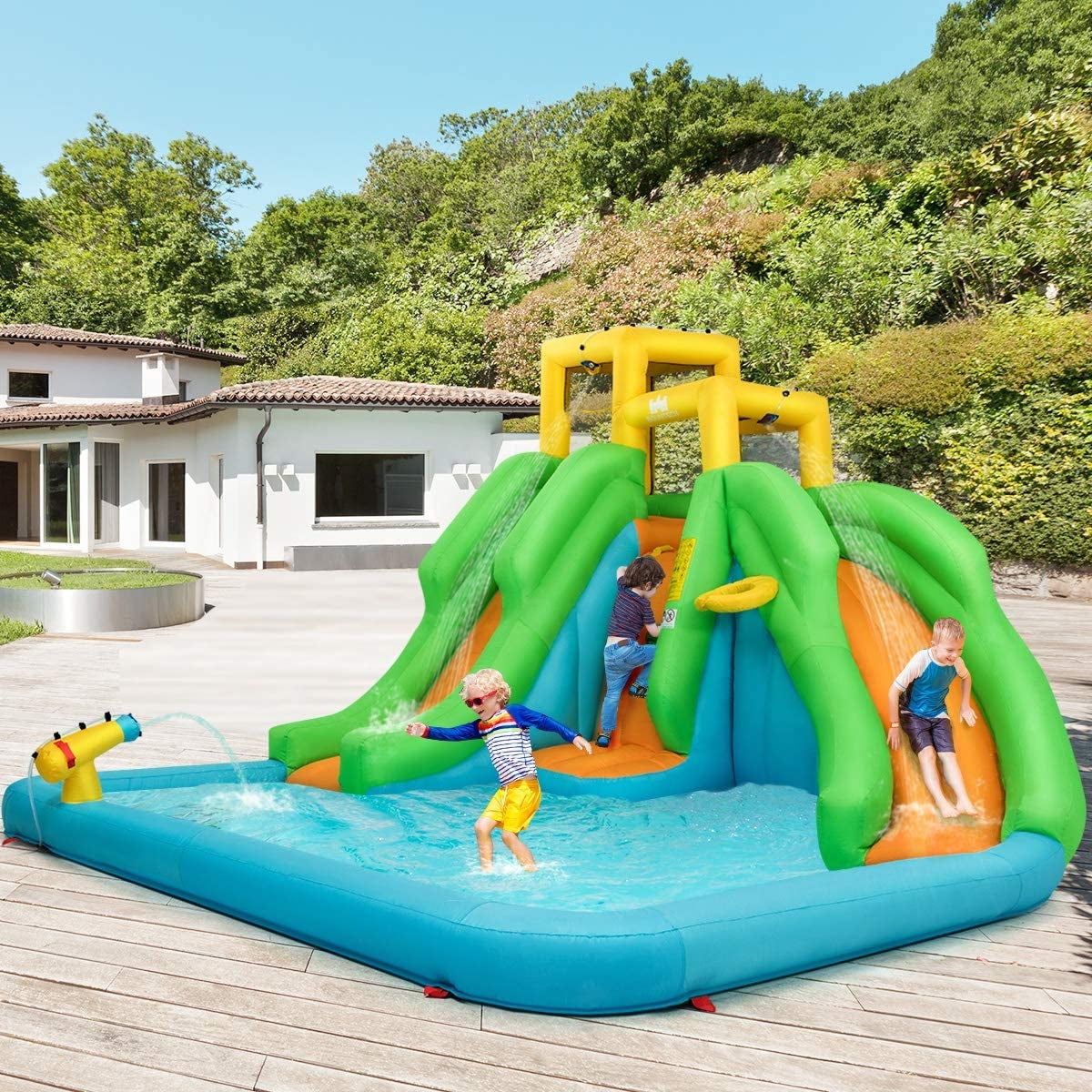 Inflatable Water Park Bounce House With Climbing Wall Bounce House at Gallery Canada