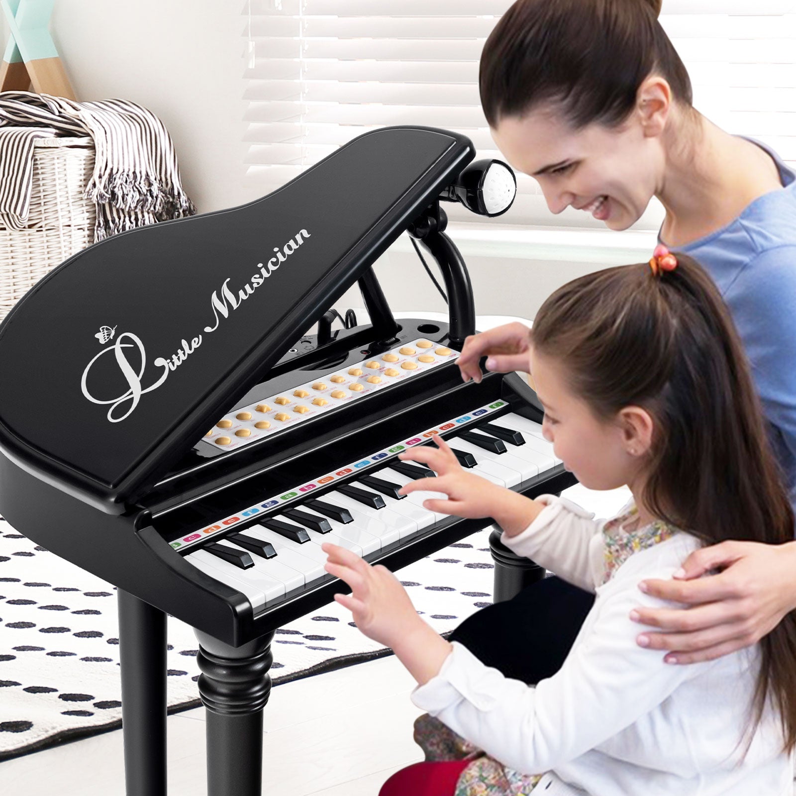 31 Keys Kids Piano Keyboard With Stool, Black Pianos & Keyboards at Gallery Canada