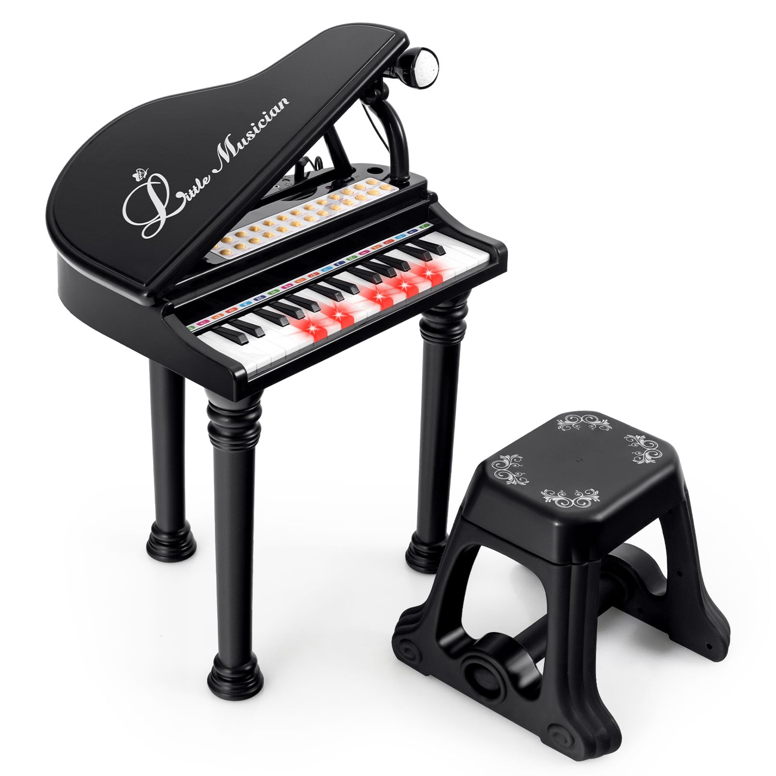 31 Keys Kids Piano Keyboard With Stool, Black Pianos & Keyboards at Gallery Canada