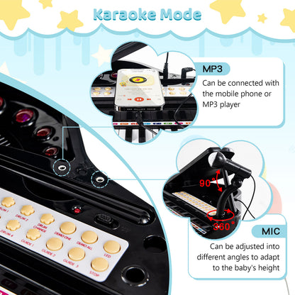 31 Keys Kids Piano Keyboard With Stool, Black Pianos & Keyboards at Gallery Canada