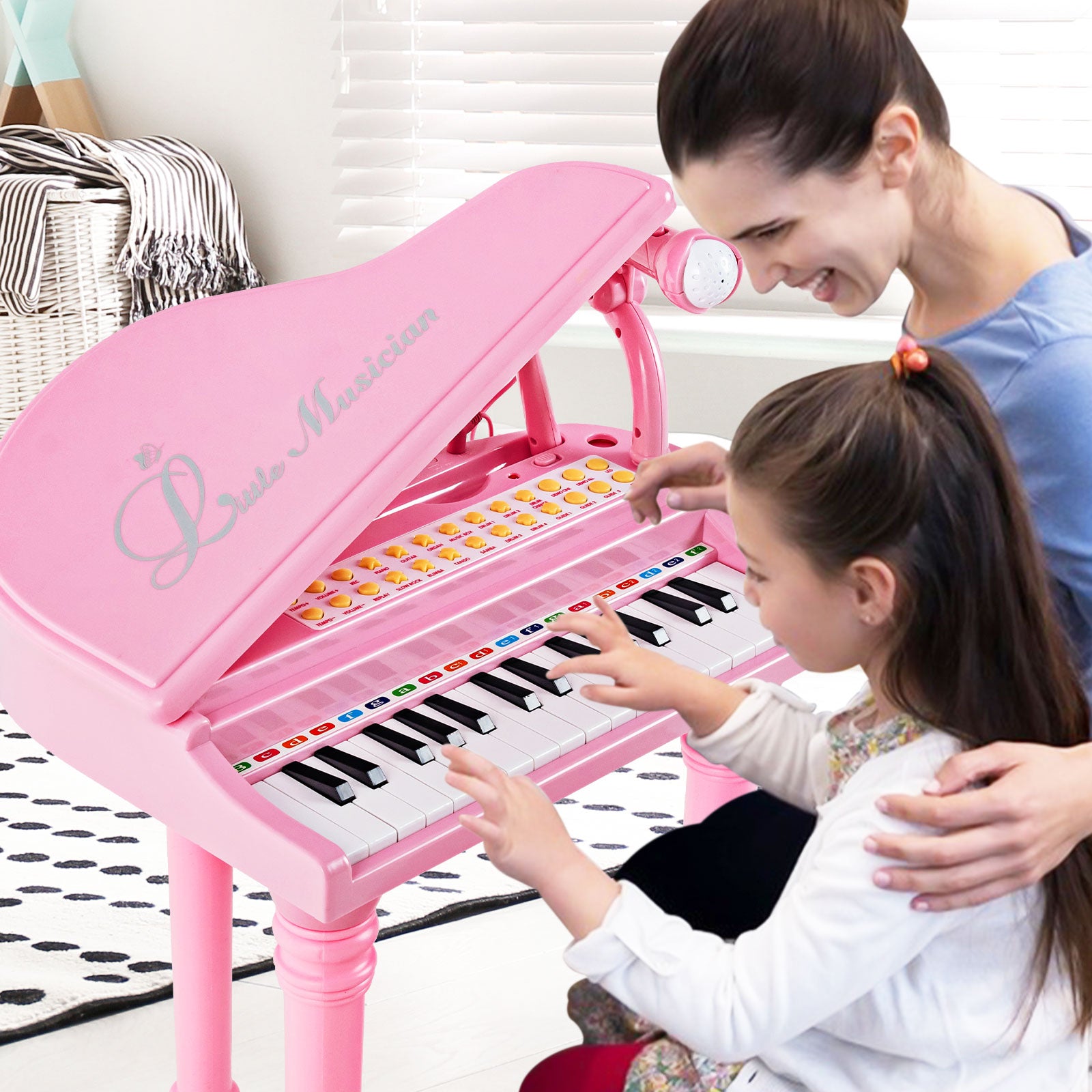 31 Keys Kids Piano Keyboard, With Stool And Lid, Pink Pianos & Keyboards at Gallery Canada