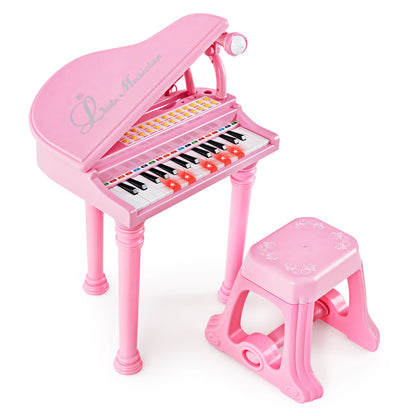 31 Keys Kids Piano Keyboard, With Stool And Lid, Pink Pianos & Keyboards at Gallery Canada