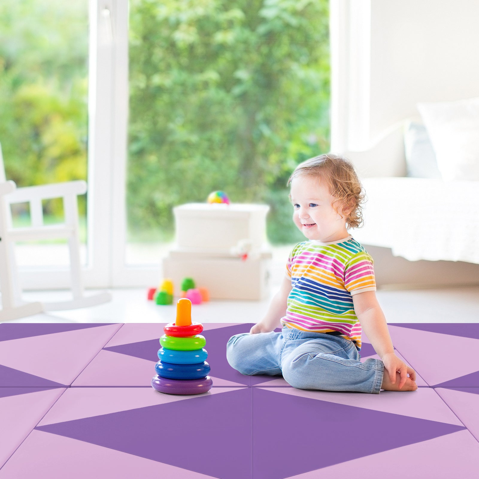 8 Feet PU Leather Folding Gymnastics Mat, Pink Purple Yoga & Gym Mats at Gallery Canada